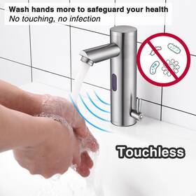 81fh1029-6706-bn.v1 Aquaterior Bathroom Sink Faucet Sensor Motion Touchless Mixer Tap Brushed Nickel