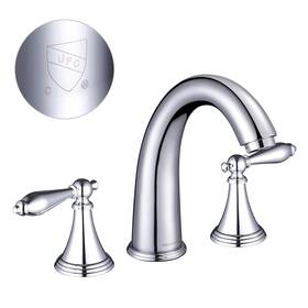 81fh3007-h14-chr Aquaterior Widespread Sink Faucet 3 Hole 2 Handle Mixer Tap Solid Brass Polished Bathroom