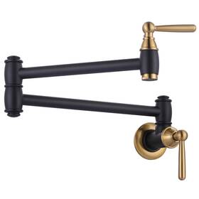 2314900gb Arcora Pot Filler Faucet Black Gold Modern Wall Mount Kitchen Folding Fauce