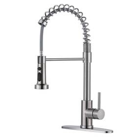 Ar2312501 Arcora Single Handle Pull Down Sprayer Kitchen Faucet Stainless Steel Spring In
