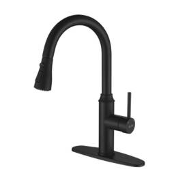 Faucet-a01by Arofa 060659460025 Pull Down Kitchen Solid Brass Commercial Matte Black Single Hand