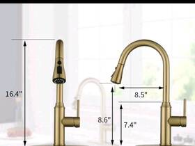 A01gy Arofa Gold Kitchen Faucet Pull Down Sprayer Single Handle Sink Read Desc