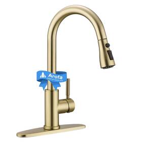 E01y11-02-01bg Arofa Brushed Gold Kitchen Faucet With Pull Down Sprayer Stainless Steel S Inch