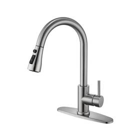 Atpcoltd 614172465910 Single Handle High Arc Brushed Nickel Pull Out Kitchen Faucet S