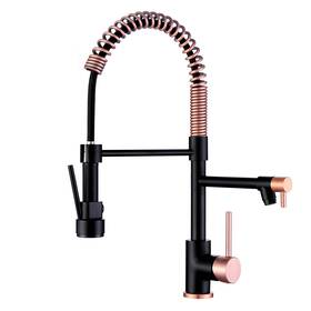 1027bkc Avola Single Handle High Arc Copper And Black Finish Pull Down Kitchen