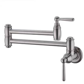 Avola 190430954803 Wall Mount Pot Filler Faucet Brass Brushed Nickel Resist F