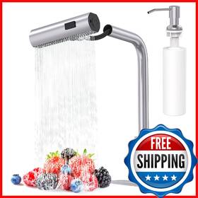 B0cj6nlx3s Avsiile Brushed Nickel Kitchen Faucet Pull Down Sprayer And Soap Dispenser Single