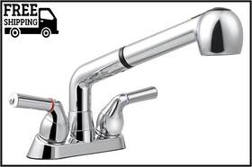 Pof4-1cp Awelife Utility Sink Faucet With Sprayer Laundry Room Pull Out For