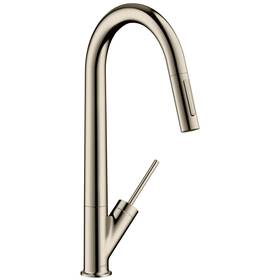 10821831 Axor 059625040409 Starck Brushed Nickel High Arc Kitchen Faucet Pull Down Sprayer