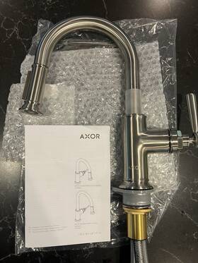 16584801 Axor Montreux 2 Spray Prep Kitchen Faucet Steel Optic
