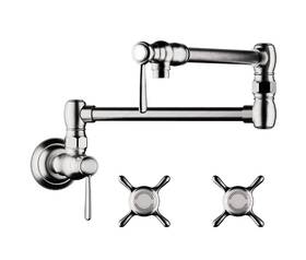 16859001 Axor Montreux Wall Mounted Double Jointed Pot Filler Faucet Chrome New