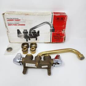 125601hc B&k Faucets Two Handle Laundry Faucet Heavy Duty In Centerset Brass
