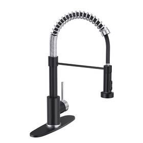 Cfdtth-003-hn Basdehen Kitchen Faucets With Pull Down Sprayer Black&brushed Nickel Spring Commercia