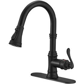 4651-b Bathfinesse Matte Black Kitchen Faucet With Pull Down Sprayer 3