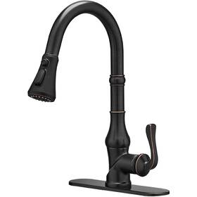 4652-orb Bathfinesse Kitchen Faucet With Sprayer Pull Out For Sink Single Handle Hi