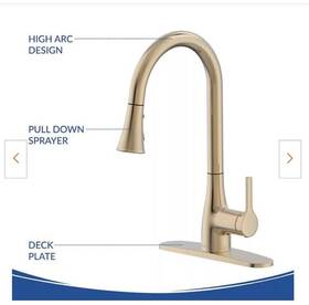 Bemis 850018018517 Bio Bidet Flow Motion Activated Gold Kitchen Faucet Pull-down Sprayer
