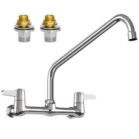 Bestjeef 717020111301 Wall Mount Faucet For Kitchen Sink 8 Inch Center Commercial With 14