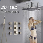 Bf0115 Votamuta Square Brushed Nickel Shower Set Massage Jet 642033154437