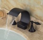 B6030902 Bf0399 Votamuta Waterfall Dual Knobs Basin Faucet Widespread Bathroom 601308758039