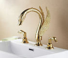 111424 Bf0853 Votamuta Luxury Gold Brass Swan Shape Bathroom Sink 601308715636