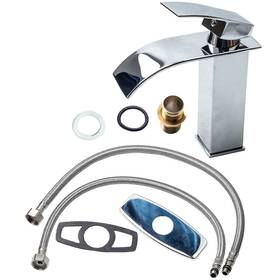 Zpe06r Bfo Chrome Single Handle Bathroom Faucet Sink Waterfall Mixer Tap With Cover Plate