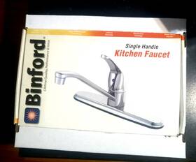 30101310 Binford Faucets Single Handle Kitchen Faucet Bright Chrome 8 In Centerset Water Saver