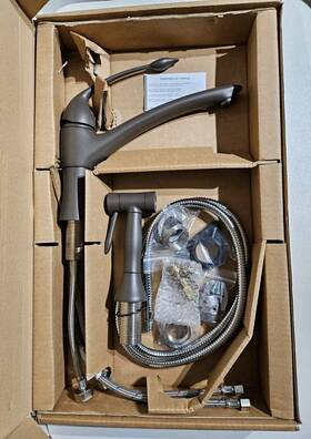 441202 Blanco Rare Brown Orchid Handle Kitchen Faucet With Sprayer New / Read