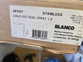 441431 Blanco - Linus Pull Out Kitchen Faucet With Dual Spray Satin Nickel
