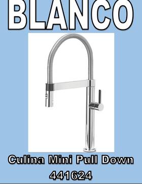 441624 Blanco Culina Mini Kitchen Faucet Semi Pro Chrome Pull Down New Open Box