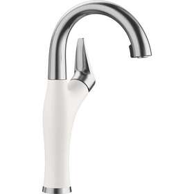 442044 Blanco Bar Faucet White/stainless Dual Finish