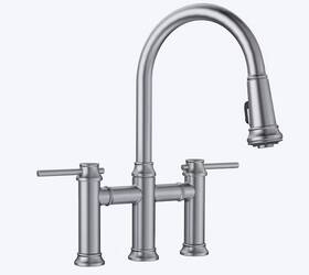 442505 Blanco New Empressa Pull-down Dual-spray Bridge Faucet - Pvd Steel