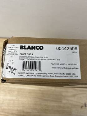 442506 Blanco 1.5 Gpm Widespread Bridge Pull Down Kitchen Faucet Polished Nickel