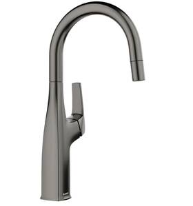 Steel-1.5 Blanco 443268 Rivana High Arc Pull-down Kitchen Faucet Satin Dark Gpm