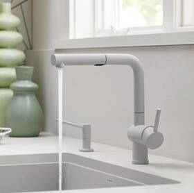 526375 Blanco New Linus 1.5-gpm Pull-out Dual Spray Kitchen Faucet Concrete Gray