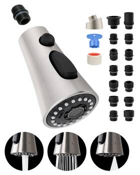 Blissvent 738632068999 Universal Kitchen Faucet Head Replacement With 15 Adapters Compatible Mo