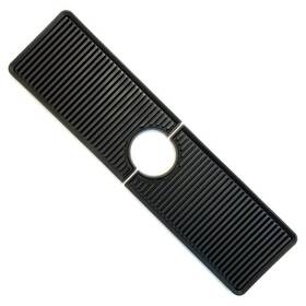Bodomor 850026910179 Black Sink Faucet Mat 15 Inch X 4 With 2 Hole Adjustable 2-piece Design