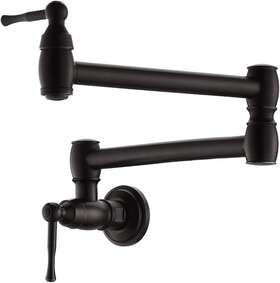 Boomhoze 689829502508 Black Pot Filler Faucet Wall Mount-boomhoze Brass Matte Mount Fil
