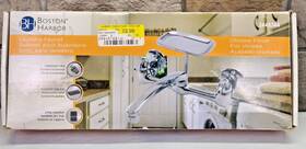 Pf6363204 Boston Harbor 2448744 Chrome 8 Inch Center Kitchen Faucet Wall Mount With Soap Dish