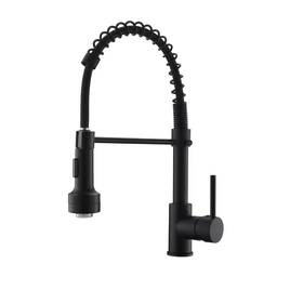 Boyel Living 445047492426 Stainless Steel Faucet Black Single-handle Pull-down Sprayer Kitchen Fauc