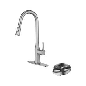 Bl-d3541-bn Boyel Living Single Handle Pull Down Sprayer Kitchen Faucet With Deckplate Included And Glass