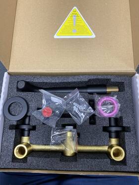 Blwf0114-2mb Boyel Living Wall Mount Faucet Double Handle Matte Black With Valve