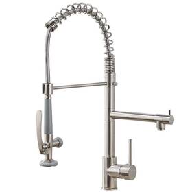 Bm612n Boyel Living Contemporary Single-handle Gooseneck Pull-down Sprayer Kitchen Faucet In Brushed