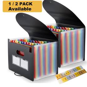 Branded01 313087844864 Thicker And Sturdy 24-pocket Accordion File Organizer Freestanding Folder Fo