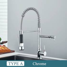 Jn725 Branded01 Chrome Brass Kitchen Sink Faucet Pull Down Hot And Cold Water Mixer 2 Mode Tap