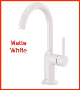61075lf-mwlhp Brizo Odin 1.8 Gpm Single Hole Bar Faucet With Handle Matte White