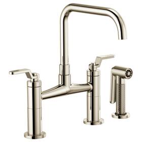 62543lfpn Brizo Litze Kitchenbridge Faucet With Square Spout And Industrial Handle 62554lf