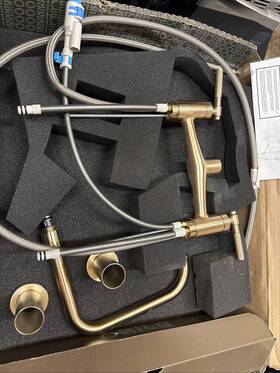 62553lf-gl Brizo Litze Double Handle Square Arc Kitchen Faucet Luxe Gold