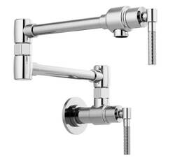 62843lf-pc Brizo Litze 4 Gpm Wall Mounted Double Handle Pot Filler