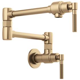 62843lfgl Brizo Litze Double Handle Pot Filler Knurled Handles 62843lf-gl-brand New In Box