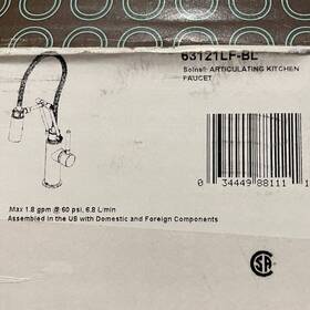 63121lf-bl Brizo Solna Articulating Kitchen Faucet With Finished Hose Matte Bla